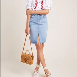 Anthropologie Light Blue Pencil Skirt